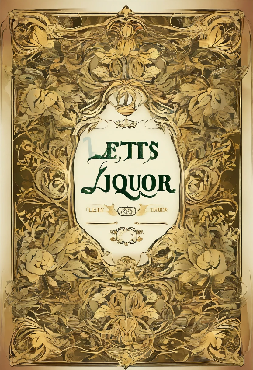 text “Let’s Talk Liquor”, whiskey glass, asymmetrical,