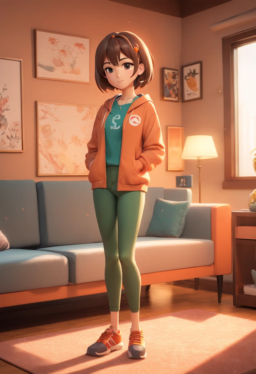 cartoon character a woman standing in a room with sofas and mattresses, foto profissional fina, advertising photo, In the background, Foto profissional detalhada, Qualidade Premium, profissional, Unbeatable quality, contra fundo escuro, artista especialista, foto de marketing, corpo inteiro, corpo inteiro, foto de retrato, great quality, foto profissional bem iluminada, foto comercial, un feito cama, furniture, Caractere estilizado, animation style rendering, 3D estilizado, Arnold Maya render, 3 d render stylized, toon render keyshot, Personagem 3D, Personagem 3D, 3d rendering stylized, 3 d character render, personagem de desenho animado, Personagem de close up, Pose de personagem, (Estilo Pixar), (pele detalhada) (textura detalhada) (8k) (argila) (Cinematic lighting) (foco nítido
