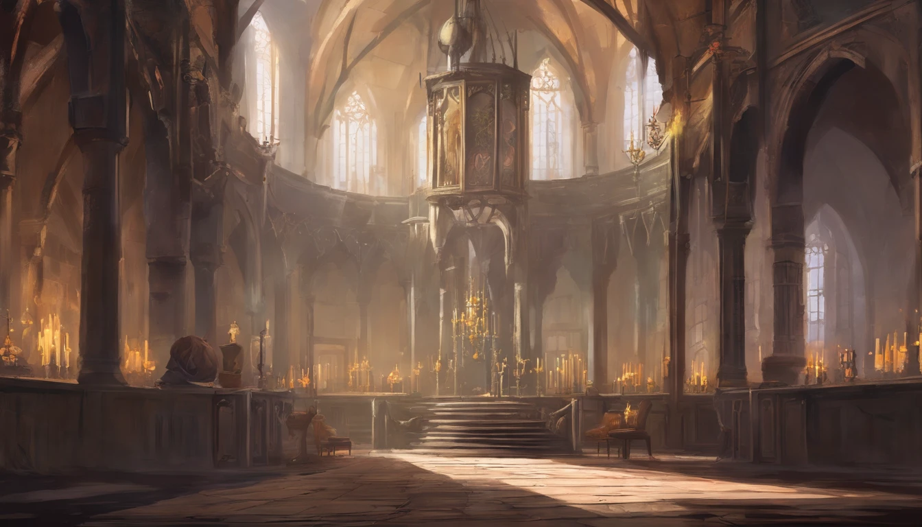 medieval fantasy noble estate in at the far end of a grand hall, farther away from prying eyes and ears