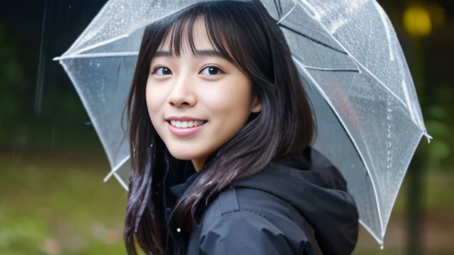 The background is office　It's dim outside　28 year old　i&#39;i go on a date　Preparing to return home　The face is very detailed　natural make up　full body Esbian　multipel Girls　rain is falling　Wet in the rain　Walking　gravure　Taken away