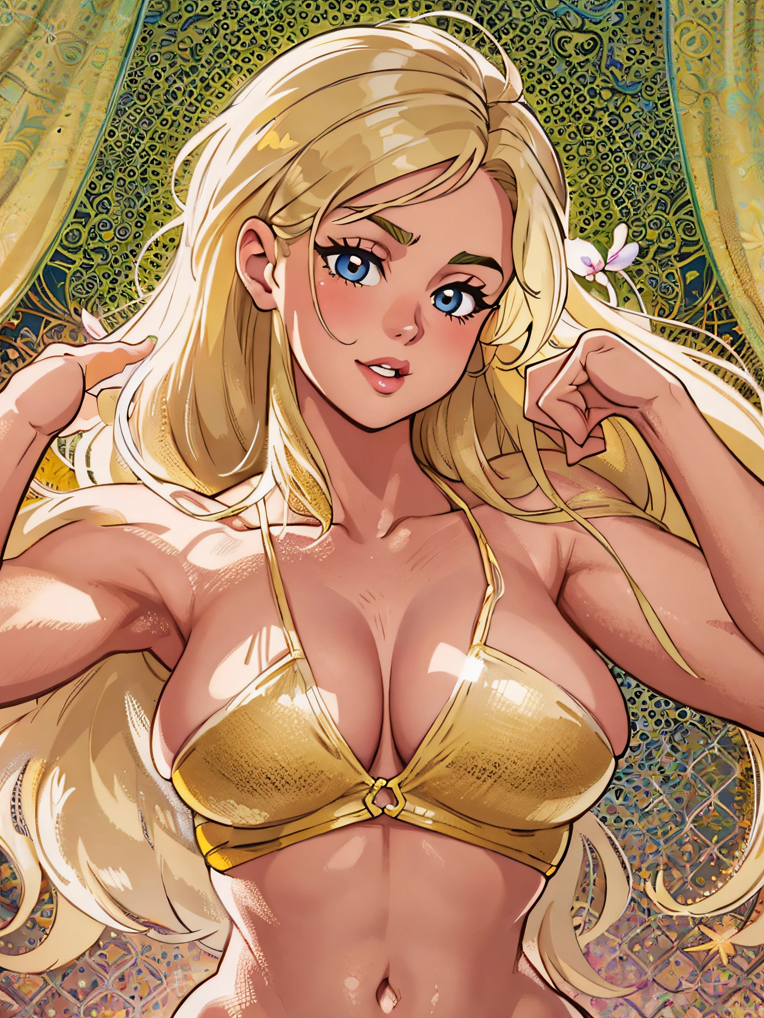 (best quality, masterpiece, illustration:1.1), [[[1girl]]], [[[blonde]]] age girl, big boobs, [[[blonde golden hair]]], [[[pink micro bikini]]] beautiful, highly detailed, 4k, perfect proportions, perfect body, rich quality, hd, ultrahd, perfect hands, perfect generated hands, [[[thin]]], [[[no muscles]]], (((thin!)))