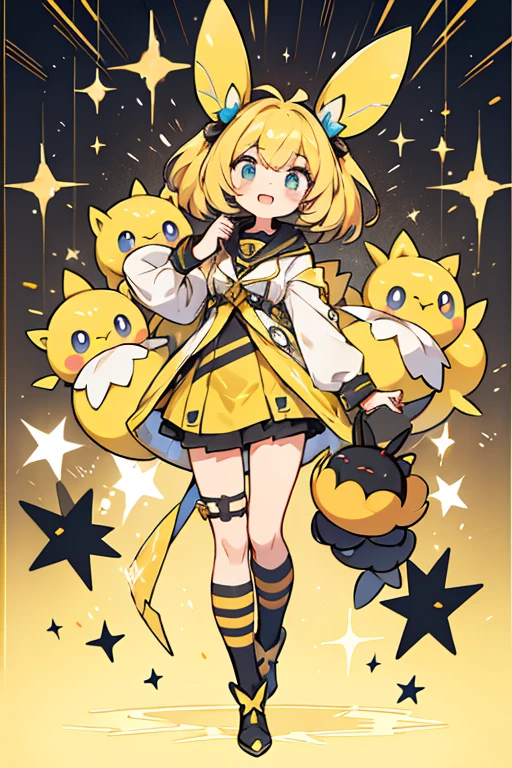 human pokemon Electabuzz; glitter; full body; Electabuzz outfit inspired