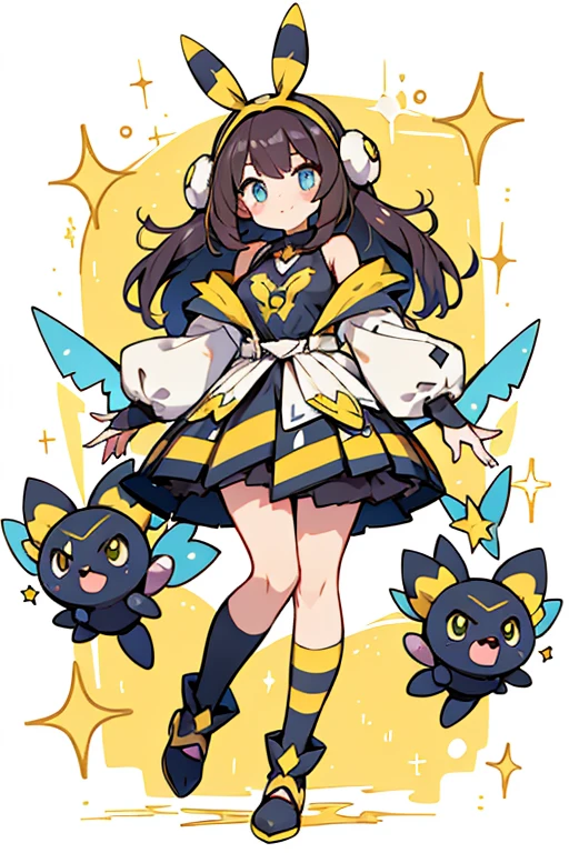 human pokemon Electabuzz; glitter; full body; Electabuzz outfit inspired