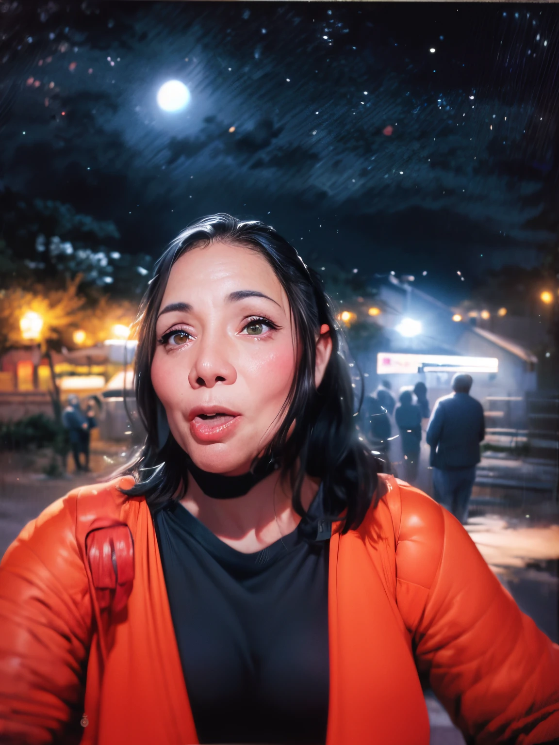 tem uma mulher sentada na grama com um prato de comida, Mulher de 30 anos de Cuba, Anos Imane, at night, imagem de perfil, nigth, Parece Fabiula Nascimento, at night time, taken in the early 2020s, Lorena Avarez, fernanda suarez