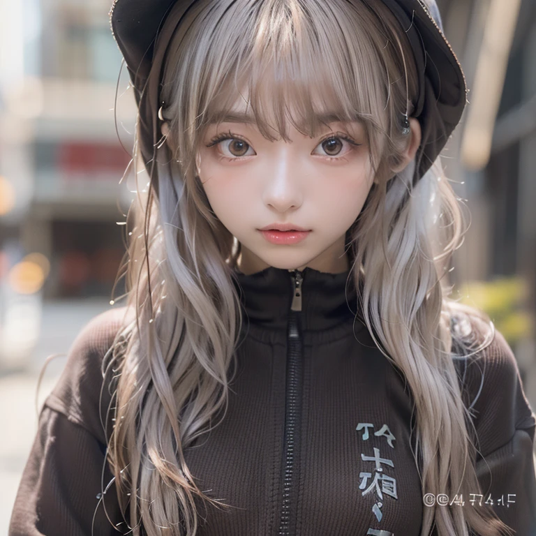 (1girl,Solo),photo by Fujifilm X-T3, Sportsbra,Zip Up,Lightweight hoodie,(nose blash:1.4),(((small breasts:1,4))),(A CUP:1.4),(Ultra-Realism:1.4、Highest Quality:1.39、in 8K、Photorealsitic:1.4、Raw photography、超A high resolution:1.4、Top image quality: 1.4、absurderes, master piece, Ultra-detailed、Deep Depth Of Field,A hyper-realistic:1.4)、high detailing、Perfect volumetric lighting and best shadows、Realistic and ultra-detailed face、Beautiful Japan model, a small face、Slender body、perfect style、Hazel's Eyes、(((drooping eyes:1.2))), Beige Eyeshadow:1.2, thick coral lips, real looking skin、thin waist:1.1、Small butt:1.2、Thin leg:1.1、long legged、Beautiful bronze long hair,21years old,Height 1.7 m,(((smallest breasts:1.4))),