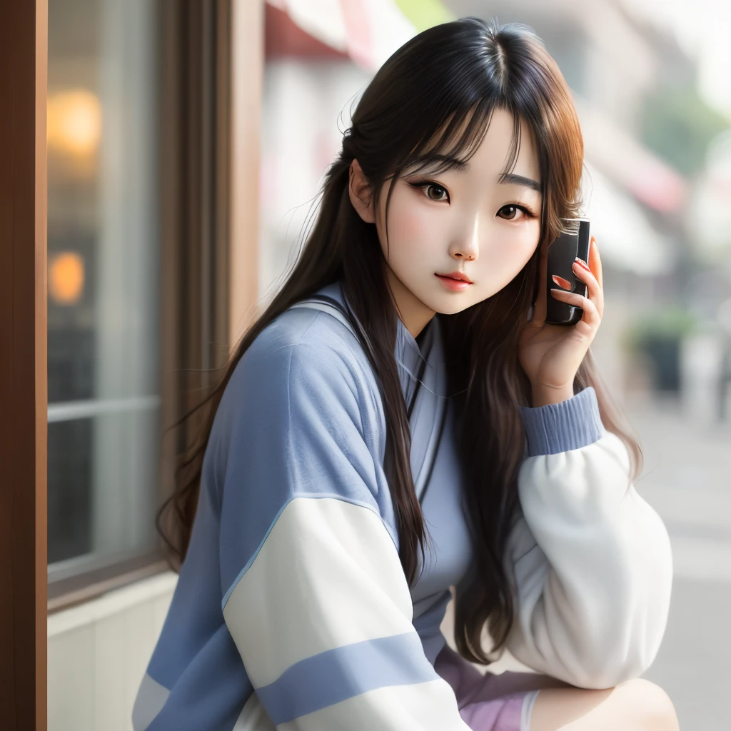 Realistic Korean Girl Posing for the Camera