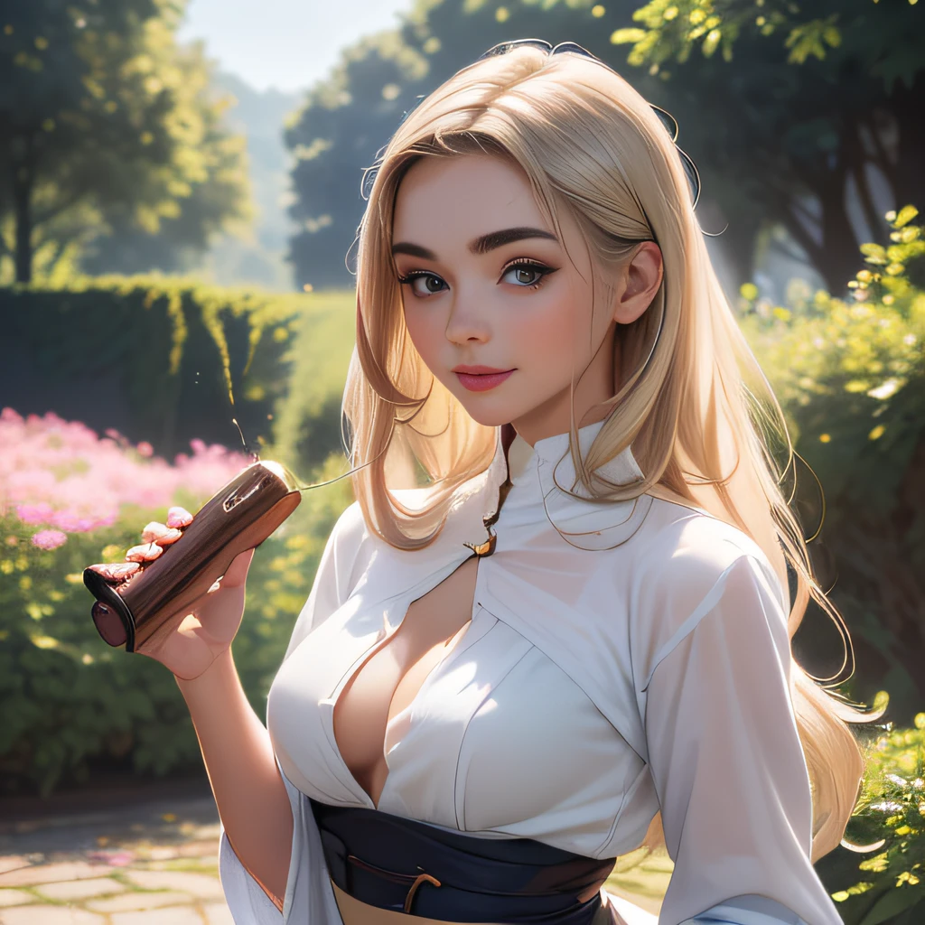 (Extremely detailed 8k wallpaper:2), (photo:2), (23 years old soigne Beautiful girl:2), (gives a lecture to friends:2), detailed (Face and eyes), (hyper realistic:1), (highly detailed:1), (epic realistic:1), rim light, (maximum details:1), cozy, (fullbody:1.3), (looking at viewer:2.0), (Woman's Attractive Qualities:2), (Attractive Woman:2), (Attractive:2), Smile, Intelligence, Empathy, Gracefulness, Sense of Style, Fitness, Grooming, Optimism, (Sensitivity:2), Sincerity, Romantic Gestures, Playfulness, Fashion Sense, (Sensuality:2), Charm, Modesty, Thoughtfulness, (Femininity:1), Flirtatiousness, Warmth, (Physical attractiveness:2), A beautiful smile, A love of life, strength and power, vulnerability, curiosity, wonder, love, (nature background:2), kawaii, waifu, Beautiful breasts, (attractive body:2), (Beautiful body:2), Beautiful pose, attractive pose, (Beautiful legs:1.0), (Beautiful clothes:1), (classic clothes:2), (elegant clothes:2), (European clothes:2), detailed clothes, (skirt:1), (blouse:1), (provocative pose)