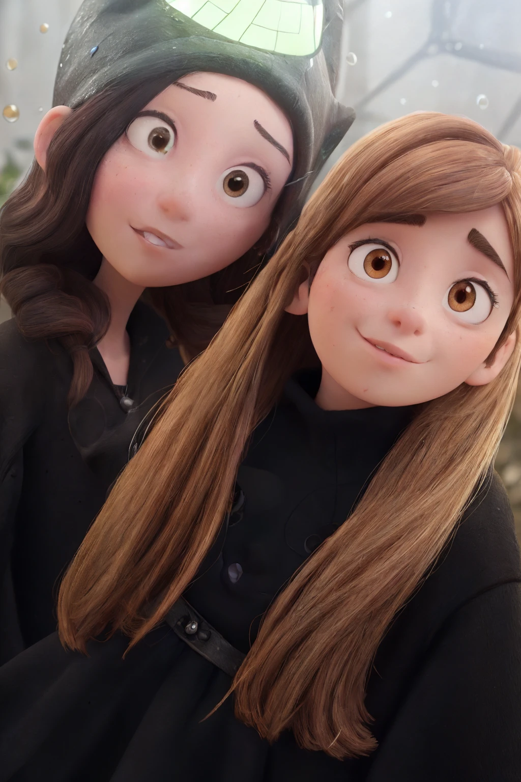 chupipaleta photorealistic, (with glass black), Brown hair, 35 years old, little acne, wear black witch hat