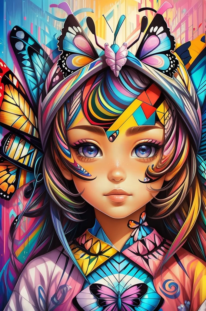(Butterfly), Eduardo Kobra padding ,wall PORTRAIT geometric multidimensional, art, chibi,
yang08k, beautiful, colorful,
masterpieces, top quality, best quality, official art, beautiful and aesthetic,