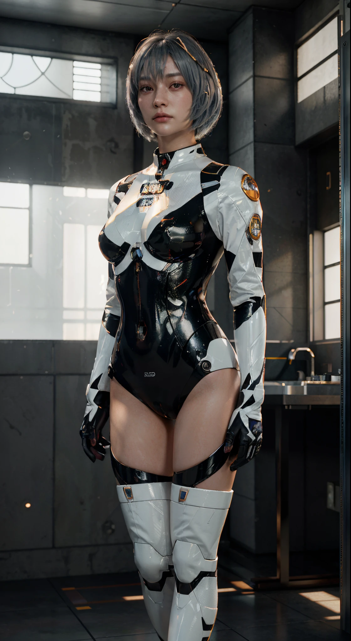 ((Best quality)), ((masterpiece)), (detailed:1.4), 3D, Rei Ayanami，ReiAyanami，HDR (High Dynamic Range),Ray Tracing,NVIDIA RTX,Super-Resolution,Unreal 5,Subsurface scattering,PBR Texturing,Post-processing,Anisotropic Filtering,Depth-of-field,Maximum clarity and sharpness,Multi-layered textures,Albedo and Specular maps,Surface shading,Accurate simulation of light-material interaction,Perfect proportions,Octane Render,Two-tone lighting,Wide aperture,Low ISO,White balance,Rule of thirds,8K RAW,