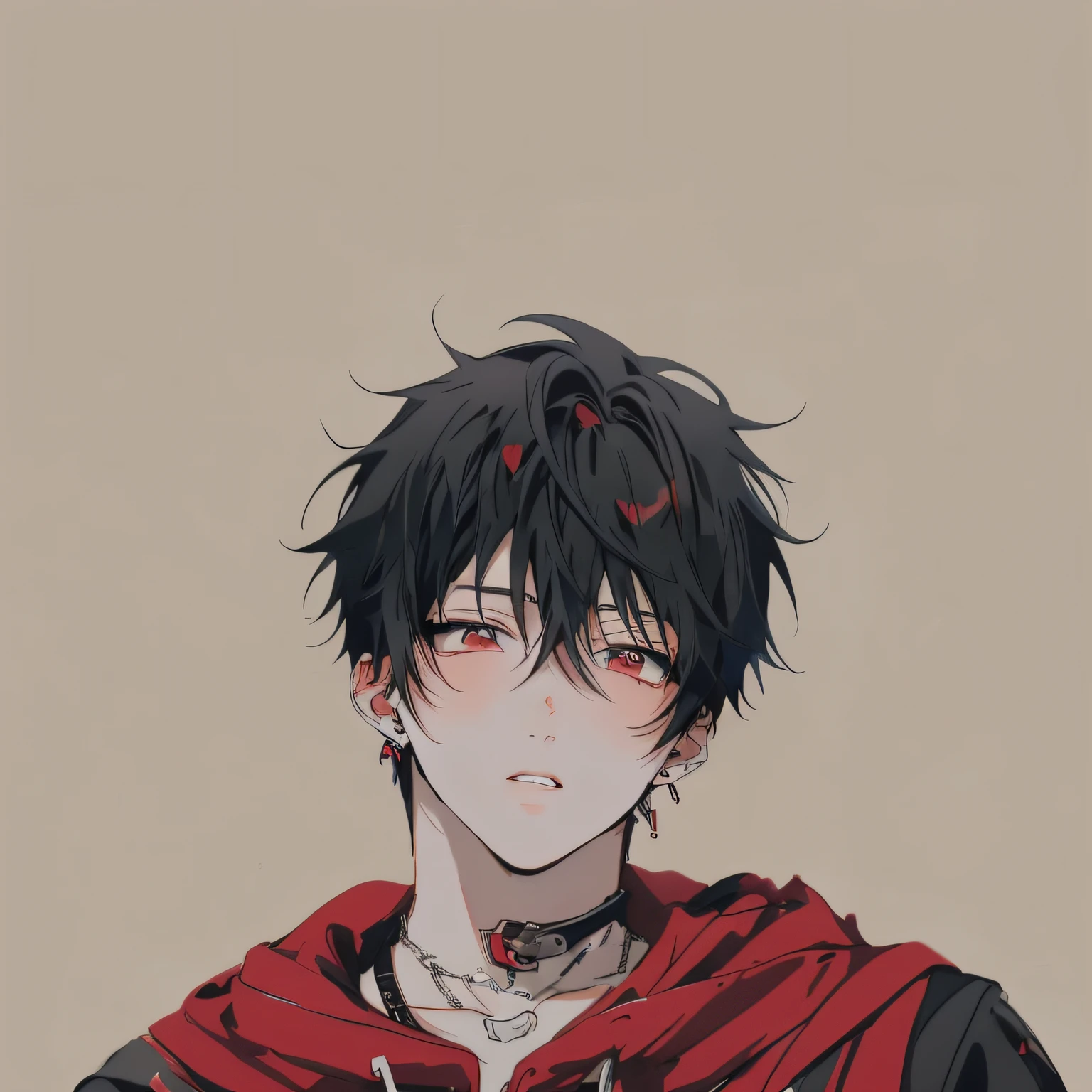 anime boy with black hair and red hoodie looking at camera, young anime man, anime boy, made with anime painter studio, 4 k manga wallpaper, male anime style, badass anime 8 k, anime portrait of a handsome man, anime style portrait, nobutaka ike, high quality anime artstyle, anime art wallpaper 8 k, anime style 4 k