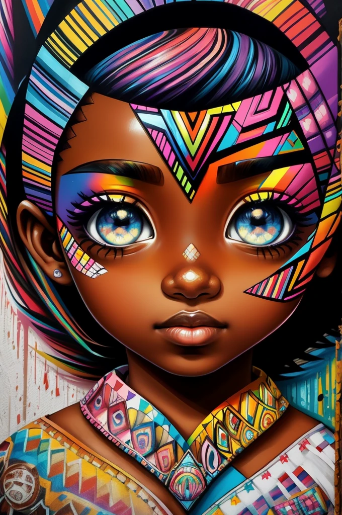 (Borboleta), Eduardo Kobra acolchoamento ,multidimensional geometric PORTRAIT wall, arte, chibi,
yang08k, lindo, colorido,
obras-primas, qualidade superior, melhor qualidade, arte oficial, beautiful and aesthetic, pele negra