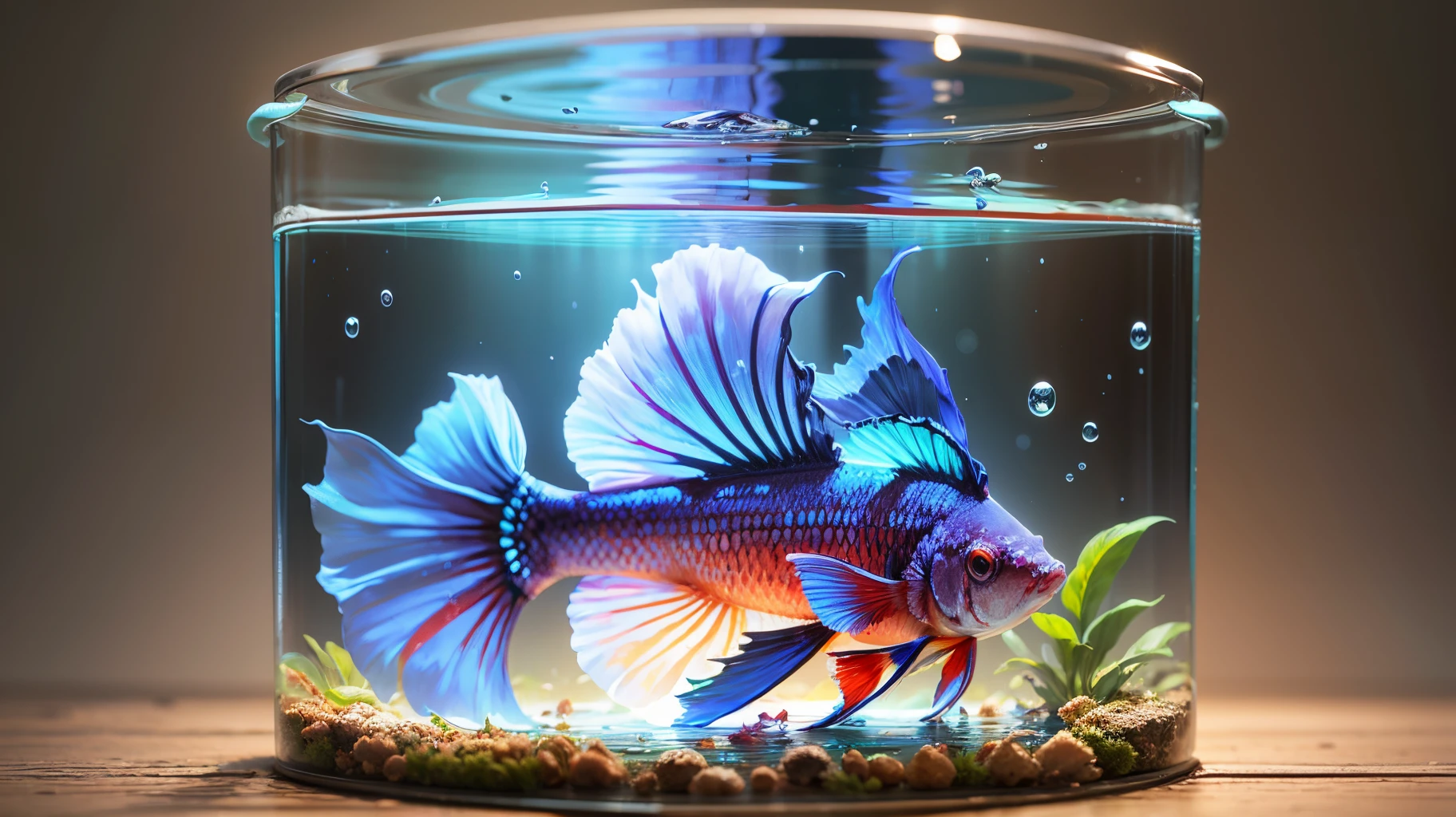 Betta fish in the lake 4k --auto --s2