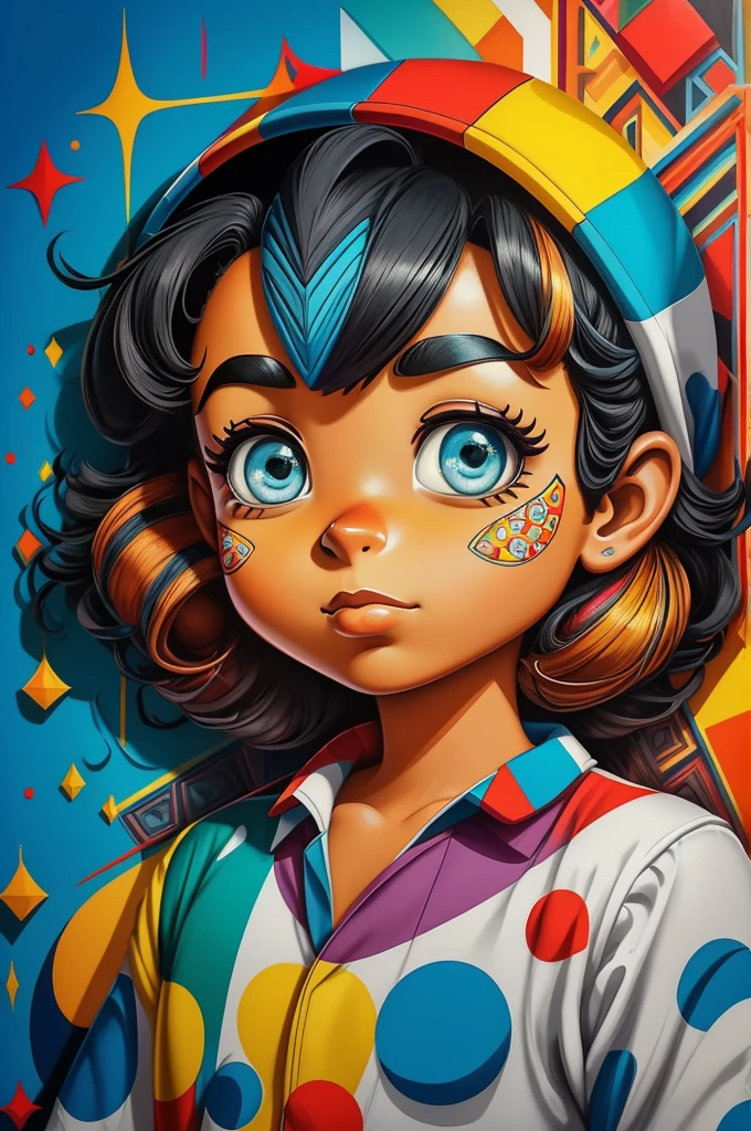 ((|) O personagem Pica-Pau (pica-pau lenhoso, de Walter Lantz) stylized identical to 1940 |)), acolchoamento ,multidimensional geometric wall PORTRAIT, arte, Chibi, pele negra
Yang016K, lindo,(( Predominant red coloration ,azul e branco))
Primary works, qualidade superior, melhor qualidade, Arte Oficial, Beautiful and Aesthetic,), Eduardo Kobra acolchoamento ,multidimensional geometric wall PORTRAIT, arte, chibo,detalhes