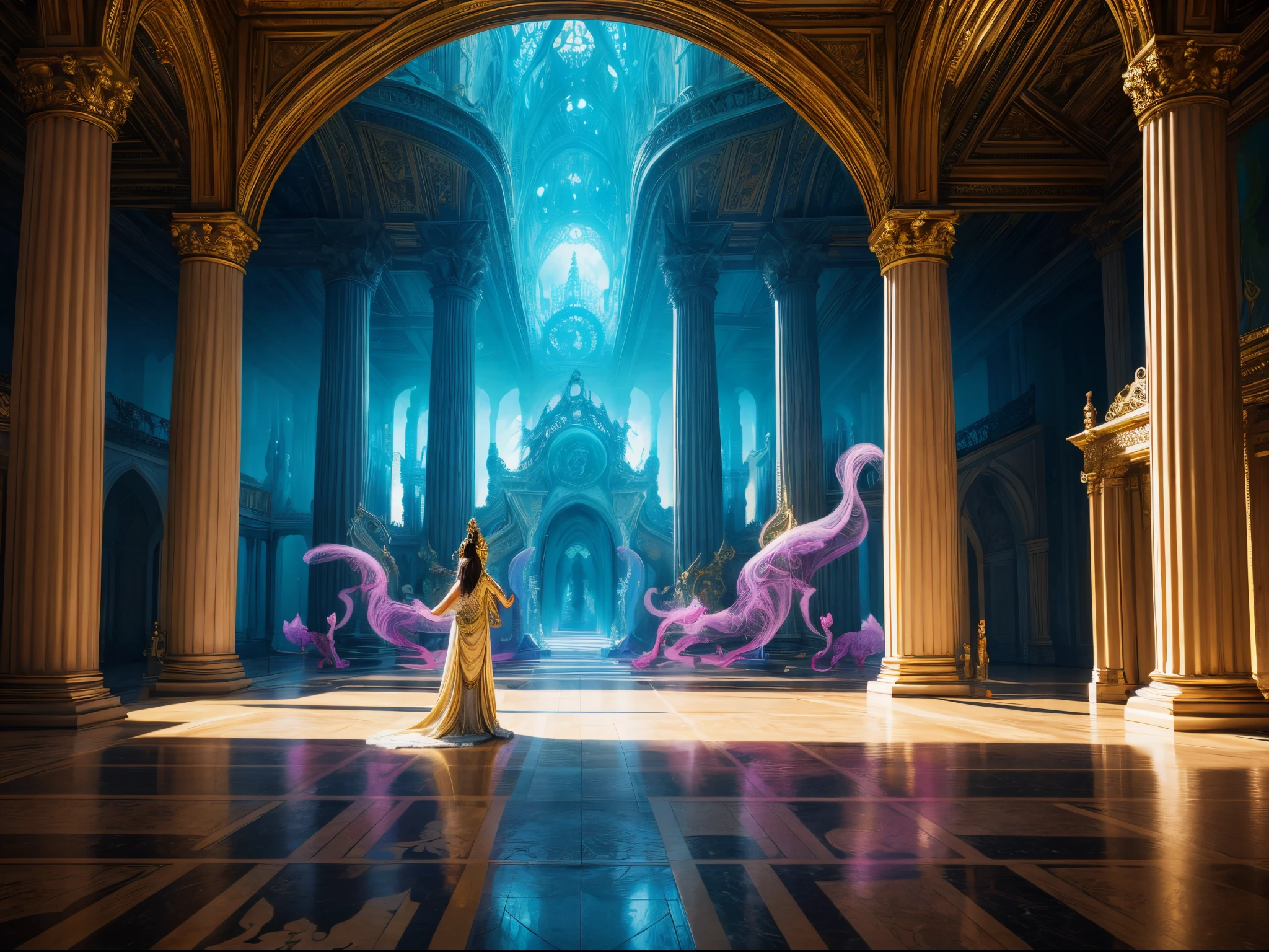 Amidst an opulent palace, a painter uses a magical brush that brings their vivid imagination to life on a canvas. Mythical creatures and ethereal landscapes emerge, captivating the court and transcending the boundaries of reality.