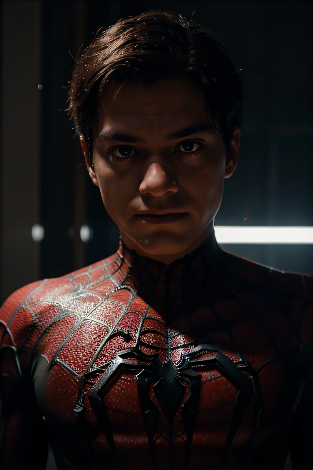 /imagine: spiderman  8k, uhd, severe low lighting, alta qualidade, foco nitido, fujifilm XT3