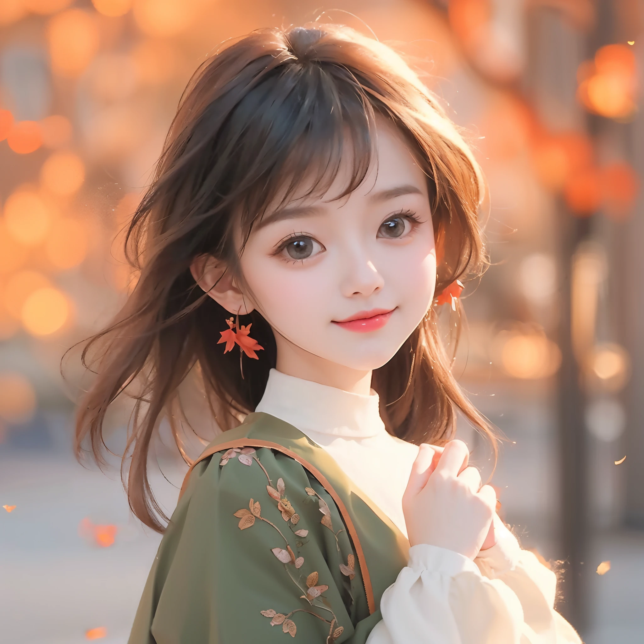 The background is replaced by the seaside