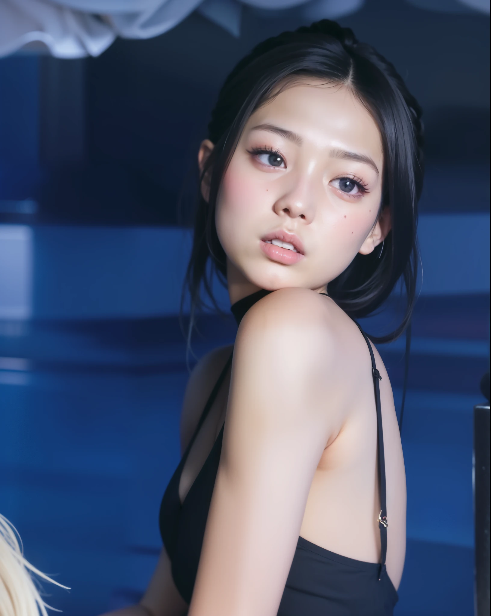 un primer plano de una mujer con un vestido negro cerca de un cuerpo de agua, Blackpink Jennie, Cindy Avelino, Gemma Chen, Lulu Chen, Gongbi, Minchen Shen, Kimi Takemura, JIA, Yan, Sha Xi, Wenfei Ye, Bian Luan, Xision Wu, Basia Tran, 🤬 🤮 💕 🎀