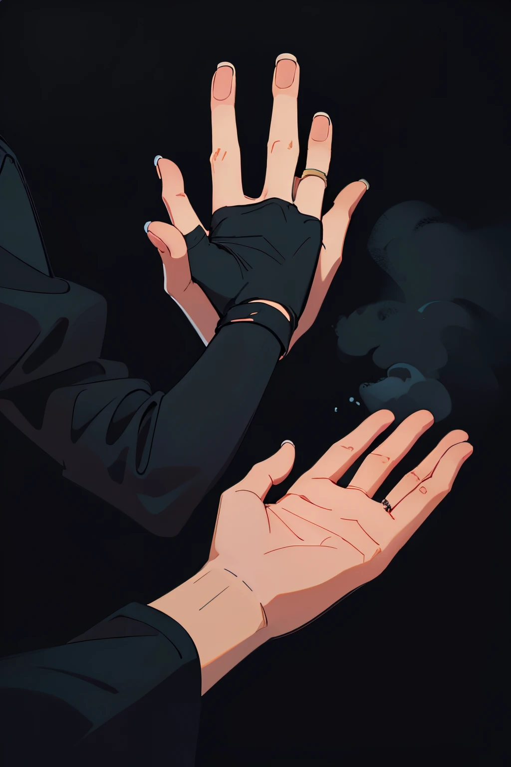 Black backdrop, black, darkness, black fog, dark background, hand, grabbing hand, human hand, open hand