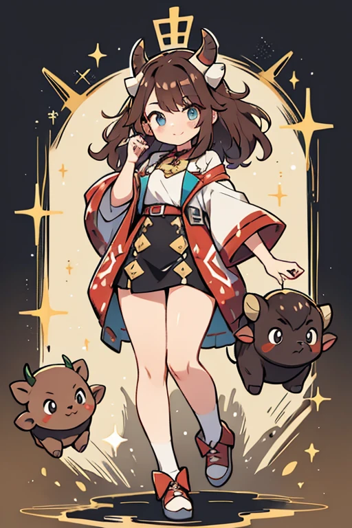 human pokemon Tauros; glitter; full body; Tauros outfit inspired