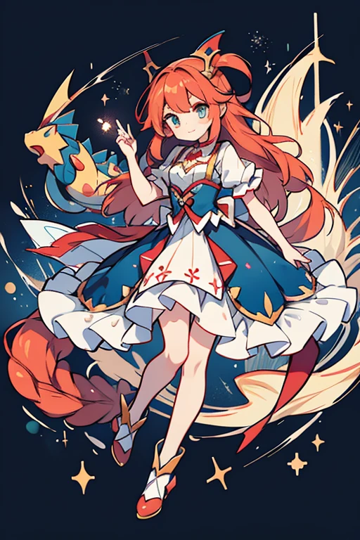 human pokemon Gyarados; glitter; full body; Gyarados outfit inspired
