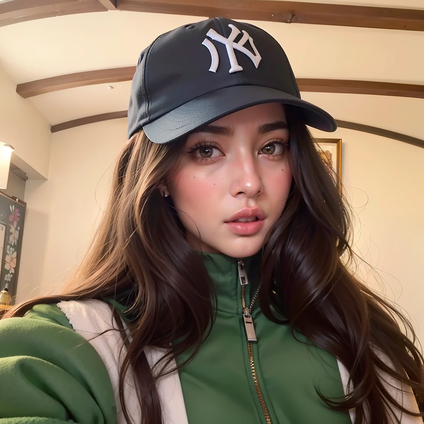 Mujer arafed que llevaba un sombrero de los Yankees de Nueva York y una chaqueta verde., Cerveza Madison, Cerveza Soft Devil Queen Madison, :: Cerveza Madison, Retrato de la chica cervecera de Madison, Dua Lipa, Retrato Sophie Mudd, Violeta Myers, foto de perfil, Kailee Mandel, Emily Ratajkowski, "Megan Fox, 🤬 🤮 💕 🎀, Charli Bowater