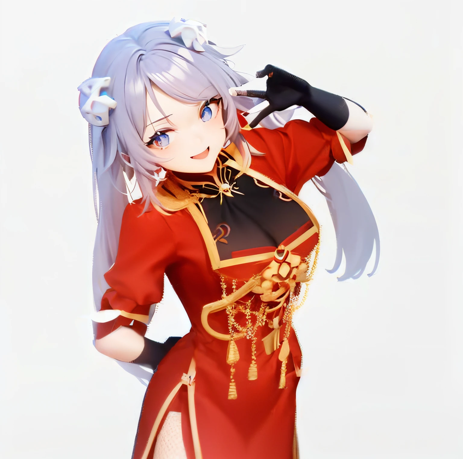Woman in red dress with black top and black hat, full-body xianxia, live2d virtual youtuber model, inspired by Pu Hua, Ayaka Genshin Impact, anime styled 3d, keqing from genshin impact, render of a cute 3d anime girl, anime vtuber full body model, sha xi