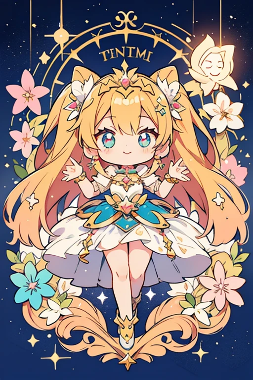 anime style; 3d; glitter; horoscope sign Gemini goddess;