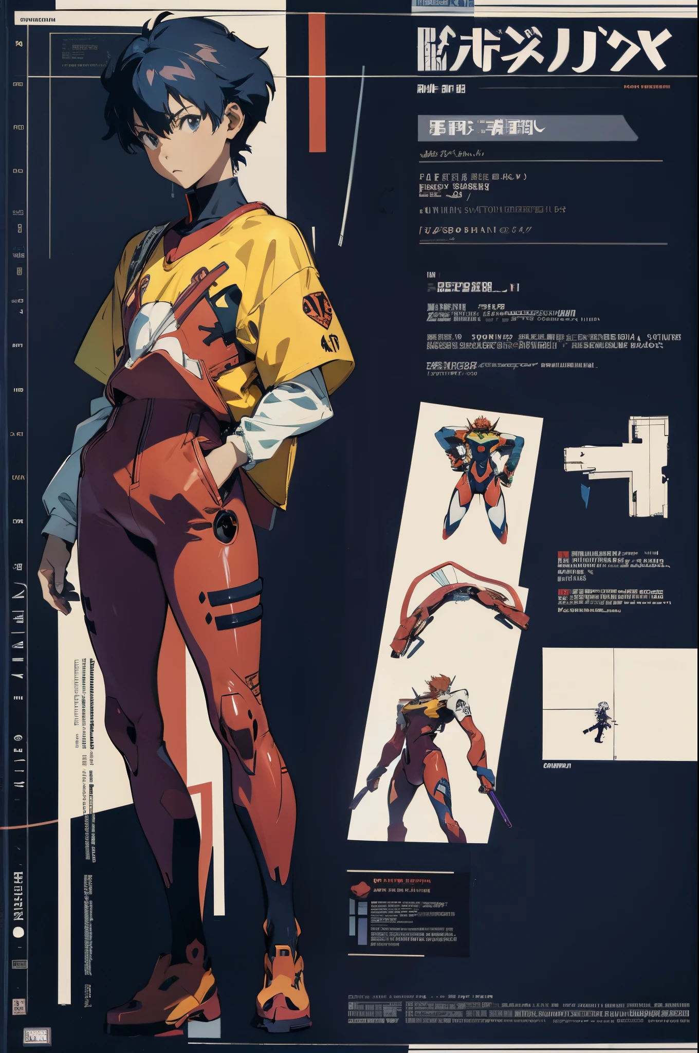 line-art, art book, design sheet, 8k, best quality, design, equipment design, Evangelion, eva, cowboy bebop
