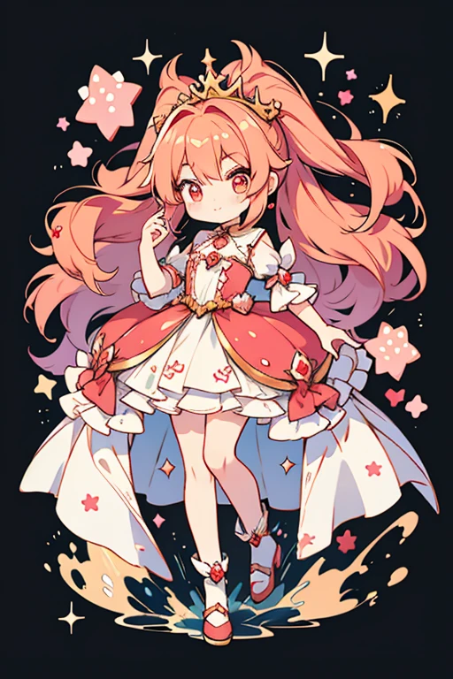 anime style; 3d; glitter; cherry princess; full body