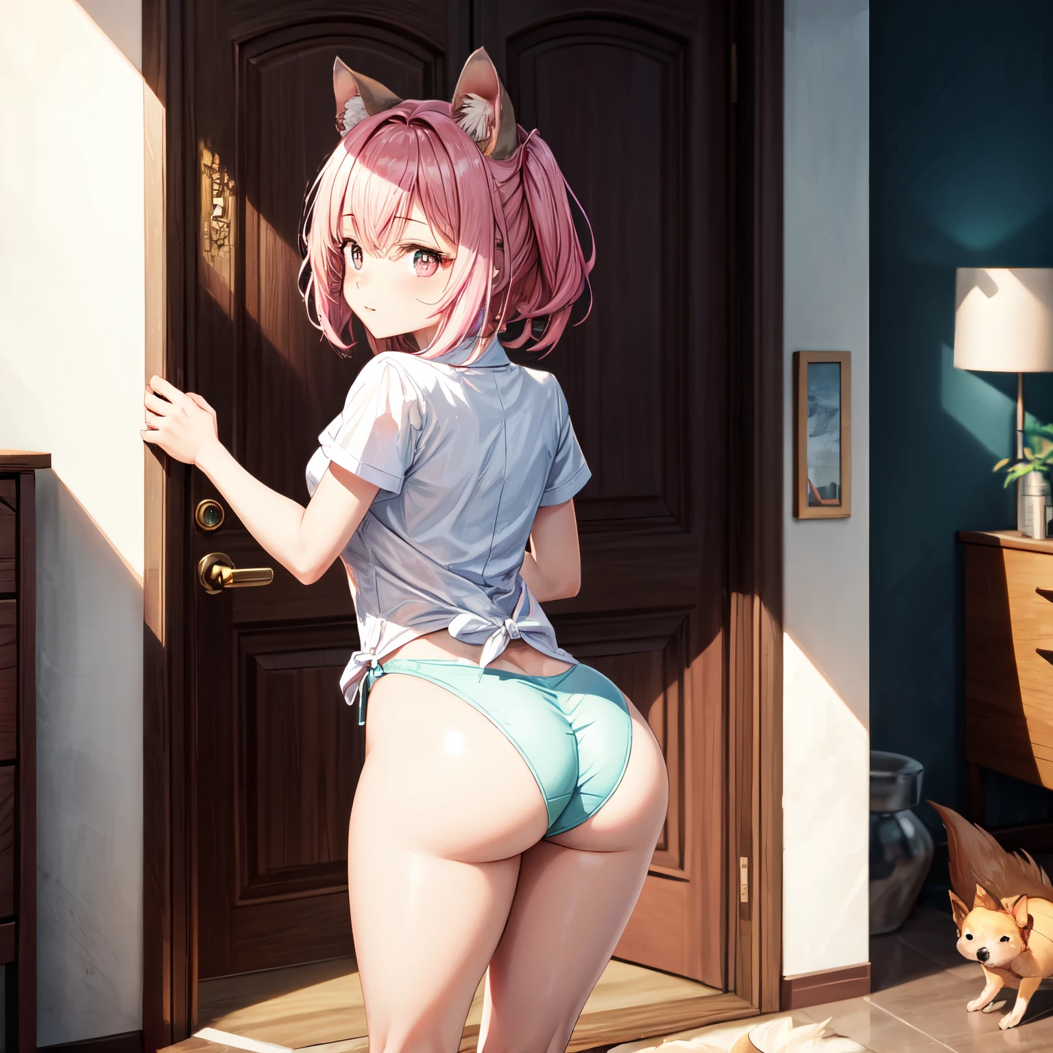 Indoor, Bedroom, SUI_bed, (Chibi)
 ((Gratheon)), [[light blu_Body, sharp_tail，Light blue hair]],Blue, (((quadruped, Sauvage, canid, a Dog))), hind limb_handfeet, (Pink_paw pads:1.2), (animal_Legs, animal_Hand:1.2)
Solo, up looking_で_viewer
Spread_Legs, SUI_return
best_quality, hi_res, masutepiece, Absurd_very high resolution_Detailed, 4K, high_detail, Detailed_background
upload_SUI_e621, (in door_Hiosil:1.2), (in door_Ancesla:0.6), (in door_Kekitopu:0.6), (in door_Kikukuni:0.6), (in door_shrew:1.2), (in door_Doxie:0.6), (in door_Yojomodoki:0.6), in door_Dacad, (in door_lychee:1.2), in door_Golden House, in door_an legs, in door_ton, in door_Dr.Bubble Bum