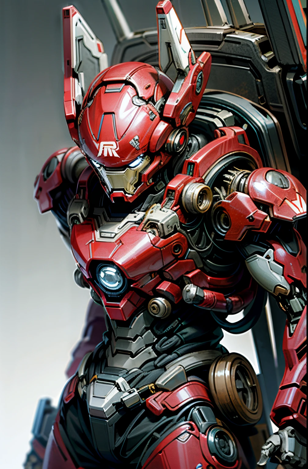 like marvel's war-machine, helmet like ironman, armored full white color