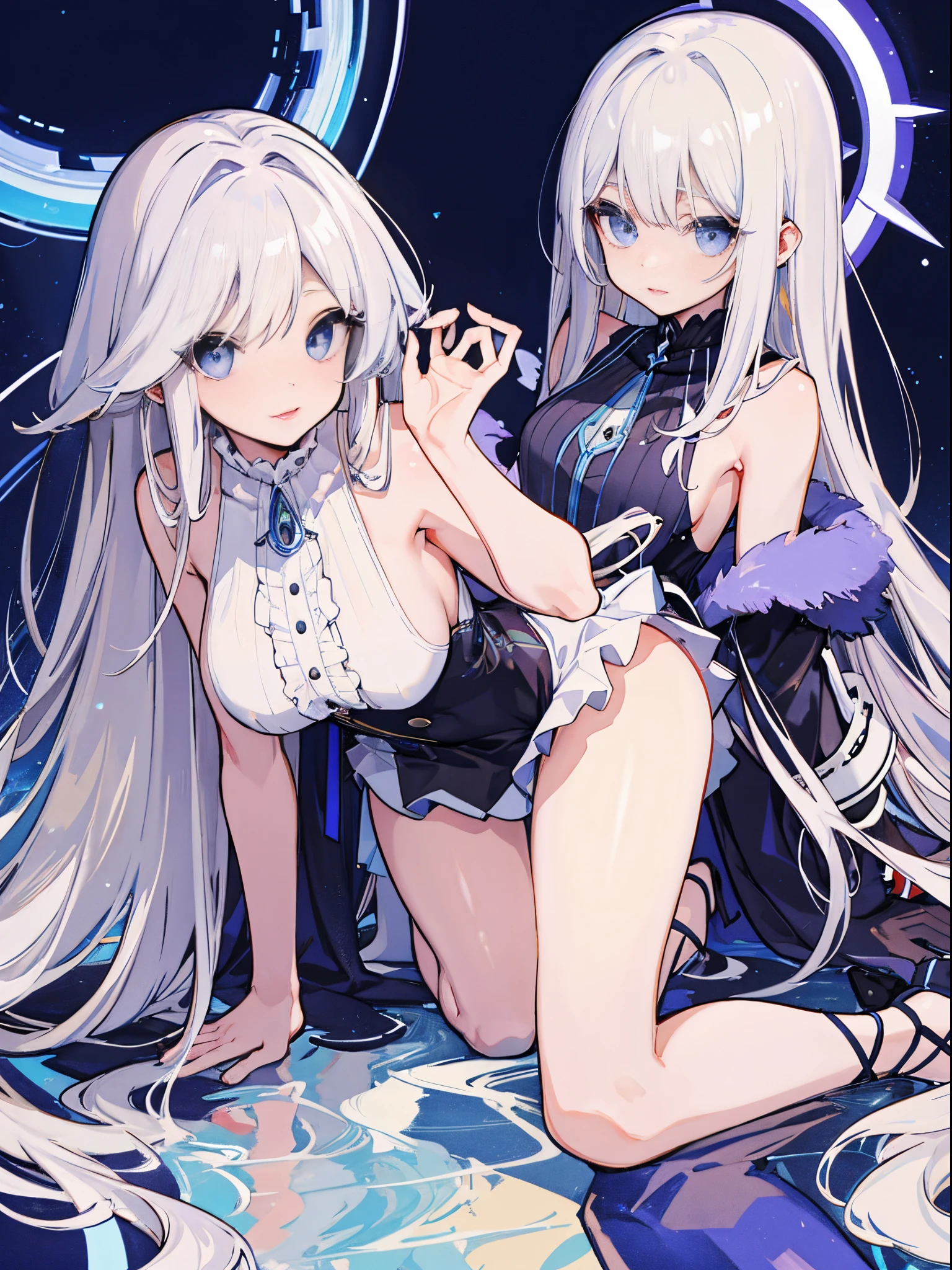 top-quality、Realistic、bule、Noble daughter、Clothes that fit the body、Super huge、big eye、long lashes、Long upper eyelashes、voluminous eyelashes、Platinum Blonde Hair、Voluminous long hair、cute little、Extraordinary beauty、shining white skin、thighs thighs thighs thighs、submissive look、Flushed cheeks
、thin-waist、Big ass、Not wearing pants、Very short skirt、high-detail、Sleeveless、Sticking out the buttocks、Full Body Building - On All Fours、Sheer costumes、Writing、Tube Top