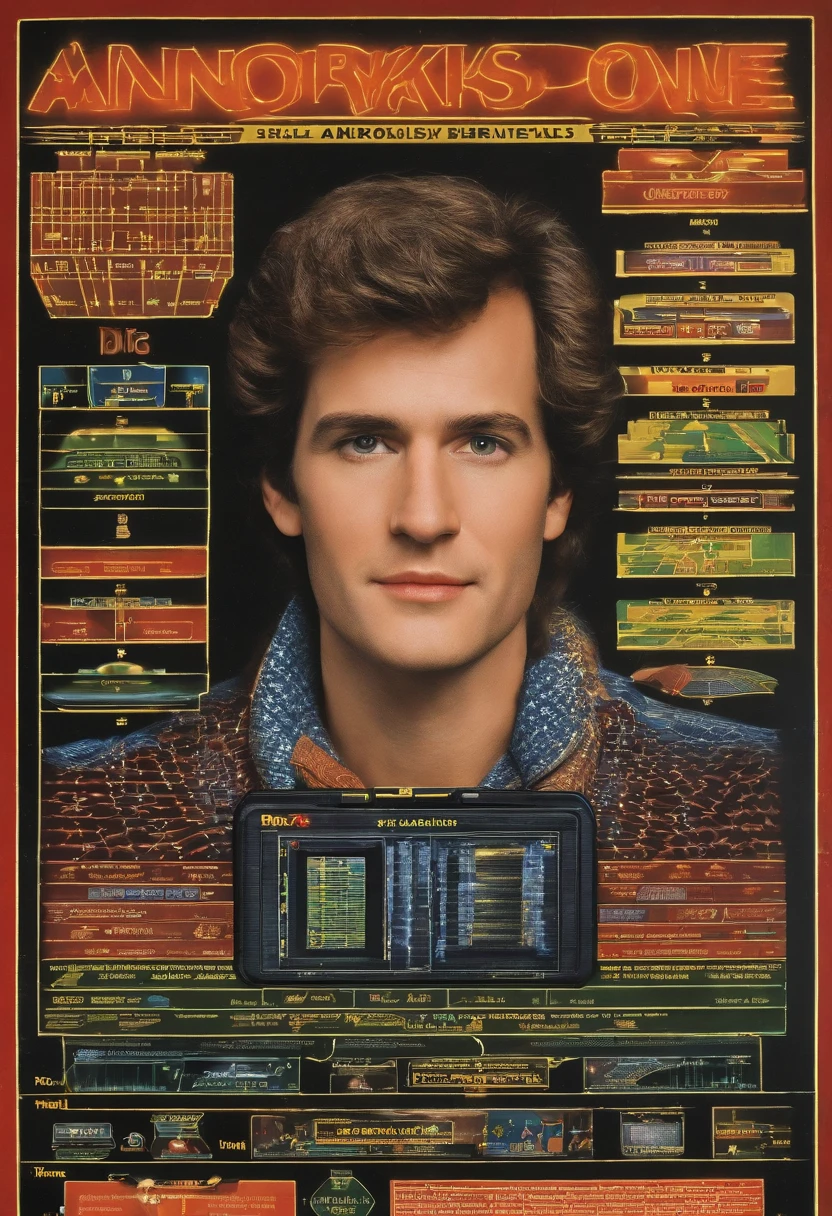 A photo of a vintage Speak & Spell educational toy.,Ready Player One,Appearance-wise, Halliday is often described as having a gangly frame, with messy hair, and typically dressed in a vintage style that echoes his obsession with the past. In his digital avatar form, known as Anorak, he appears as a powerful wizard, embodying the idealized version of himself within the virtual universe he created.