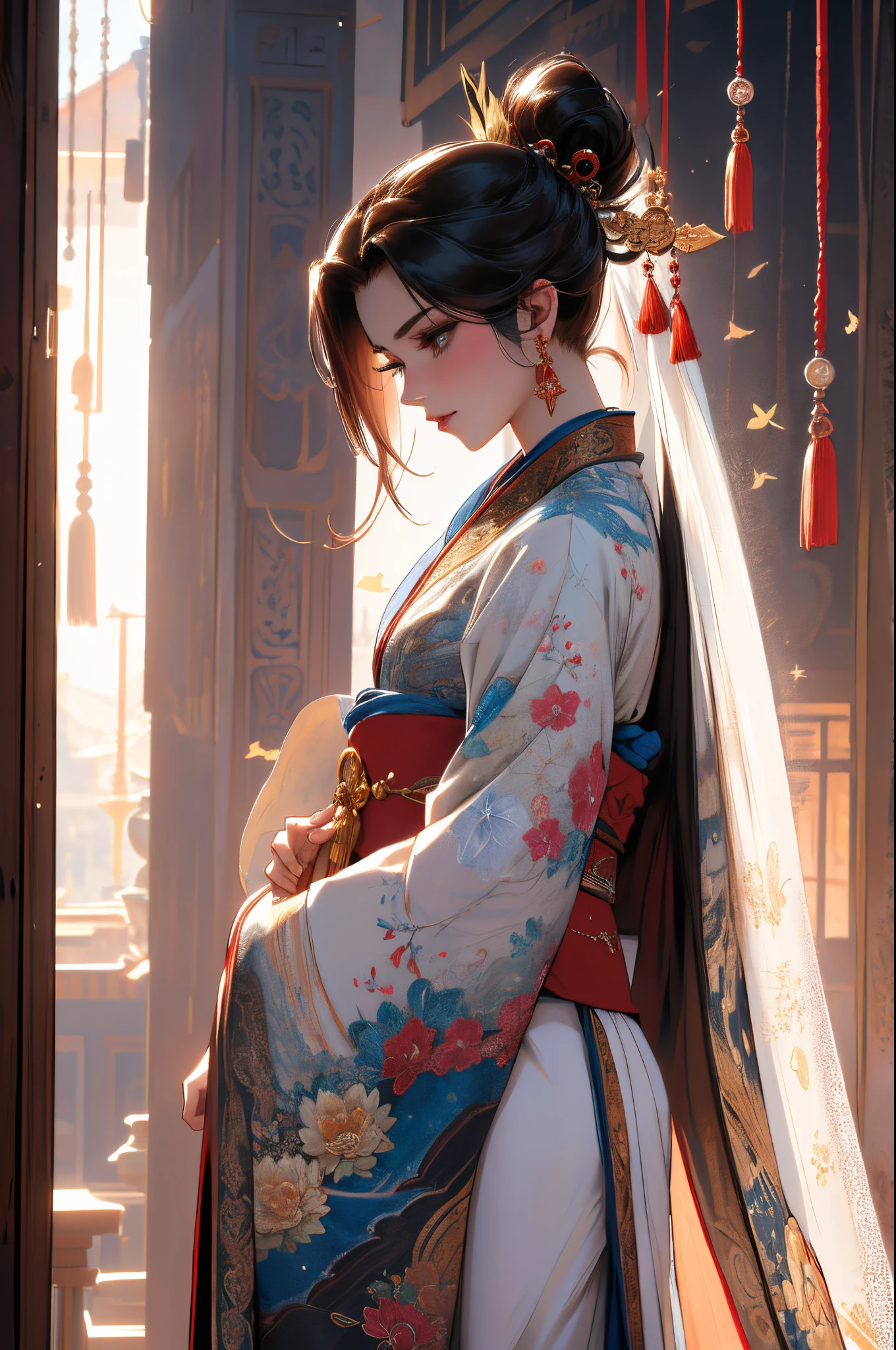 mental control , (tmasterpiece, Super quality, A high resolution, 8K, iintricate: 1.2), (详细的脸:1.2), Handsome, Martial arts man ,white skinned, 二重まぶた , Delicate skin, 1boys, ((actual)), Abs, Good lighting quality, muscle veins, ((pale-skinned)), (drools:1.2), Side view, Desire face, (watch spiral on tv:1.3), (Popular with the audience:1.3)，onmyoji style