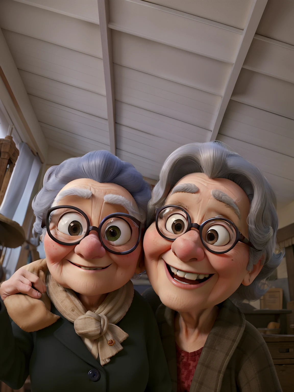 masterpiece, best quality, an old woman with g
