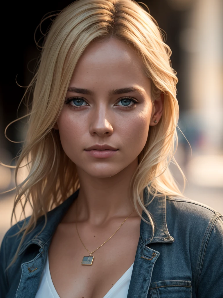 Beautiful Swedish college girl, blonde, full body, in stylish clothes, outside in the street, ((slim, petite)), photorealistic, photo, masterpiece, realism, realism, photorealistic, high contrast, digital photorealistic Art trend in Artstation 8k high definition high definition detailed realistic, detailed, skin texture, hyper detailed, realistic skin texture, armature, best quality, ultra high res, (photorealistic:1.4),, high resolution, detailed, raw photo, sharp re, by lee jeffries nikon d850 film photograph 4 kodak portra 400 camera f1.6 lens rich colors ultra realistic realistic textures dramatic lighting unrealengine artstation cinestill 800 on trend,