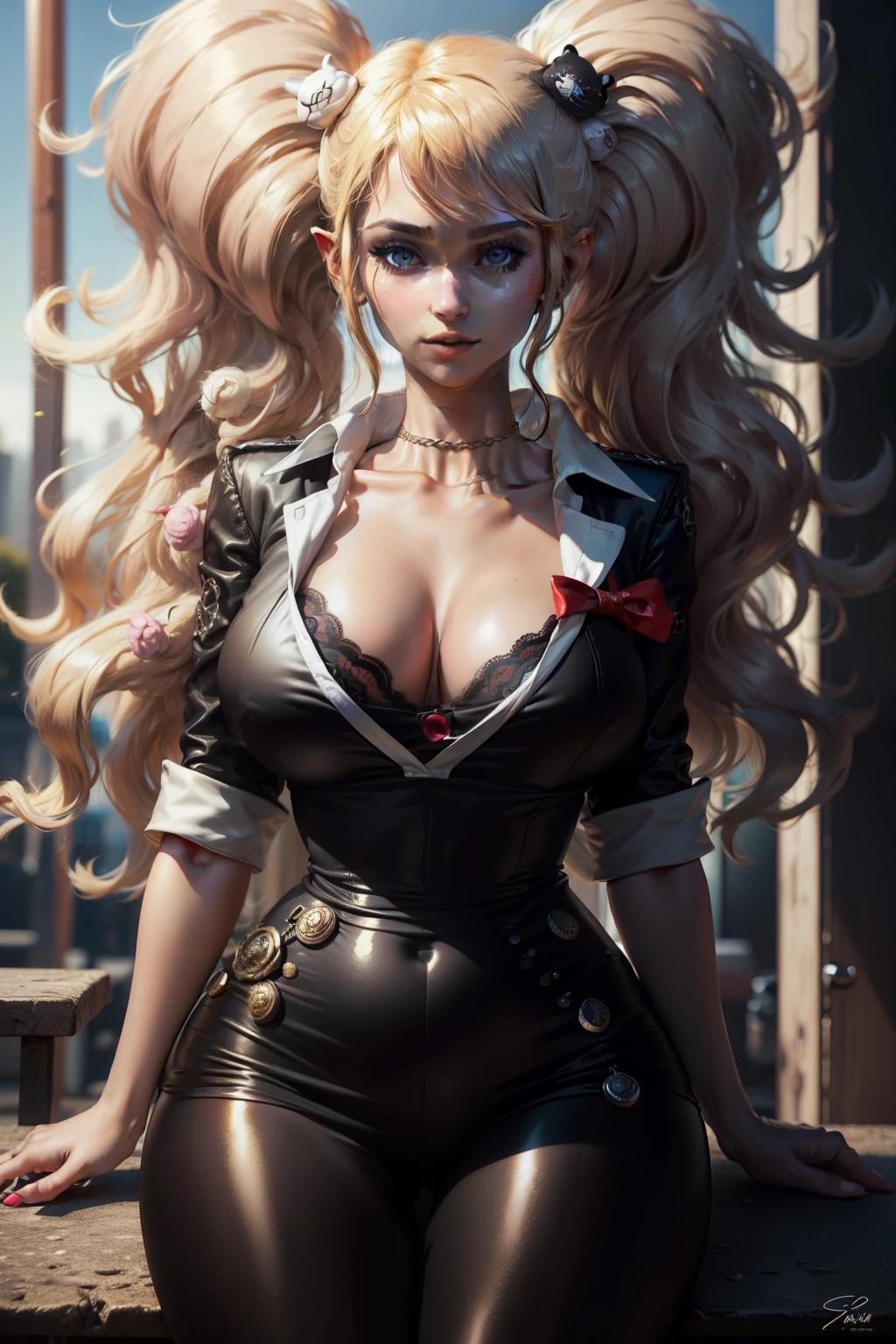 25-year-old Elf Milf, Grueso, massive mommy milkers, senos grandes, Ella es maestra, tiene el pelo rubio en un updo de moda, gafas sexys, wearing a sheer white blouse and a black lace cupped bra so you can still see her puffy nipples., Mini falda y leggings de encaje, ojos verdes, Labios Bimbo, , De pie frente a la pizarra del aula, gotas de sudor por todas sus tetas, lipstick, sosteniendo sus tetas en alto, (Crooked Mom).