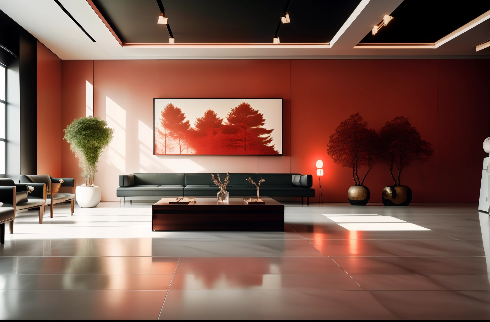 (Best quality, (highdetailskin:1.2), 8k ultra high definition, Digital SLR, ), RAW photogr, Museum interior design, Military Museum,(red soviet theme:1.4),Super Space Museum,red tint,A museum with a story,wall display cabinet,Weapon display,book display,Elegant LED and pendant lighting, Emphasis on the richness of the red Soviet theme style, Historical imprints on the wall,Intricate details on the walls, Majestic, And the overall gorgeous atmosphere of the space. Create an image that exudes luxury, cozily, Perfect harmony of elements, Make it an outstanding representative of the museum,