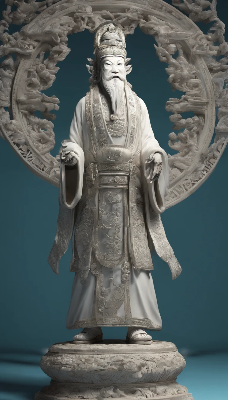 Super realistic. Buddha statue of Yang Guifei Full-body Standing, Precisely carved wooden statue, simple background, Mail Order Catalogue, bokeh effect, depth of field, hyper Realistic, Spot Lighting. in SFW
