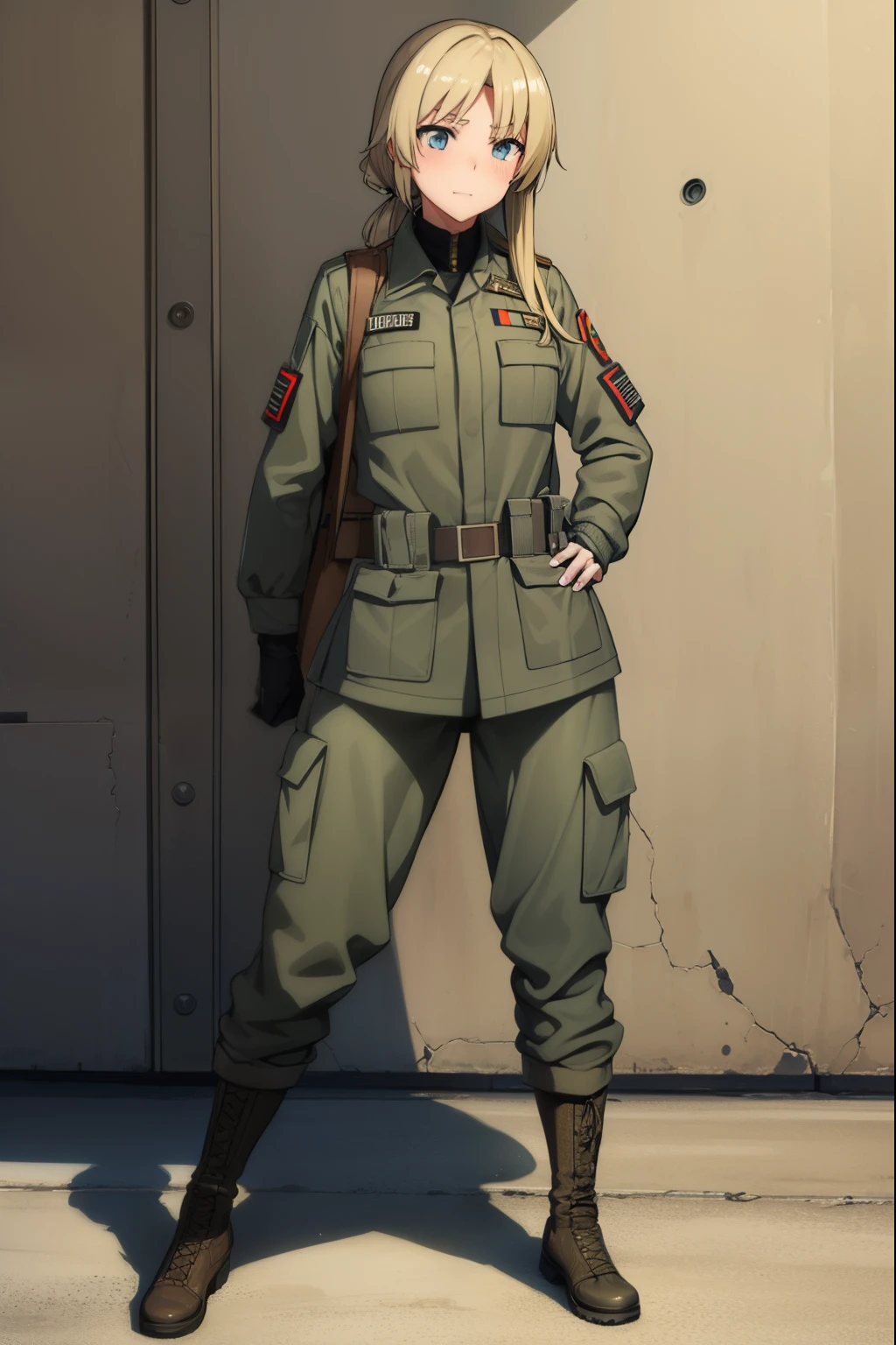 Cute girl,Soldier,She wears army clothes,army, in-depth details, Iraqi clothing, full body, sexy body, sexy,Spotted army clothing