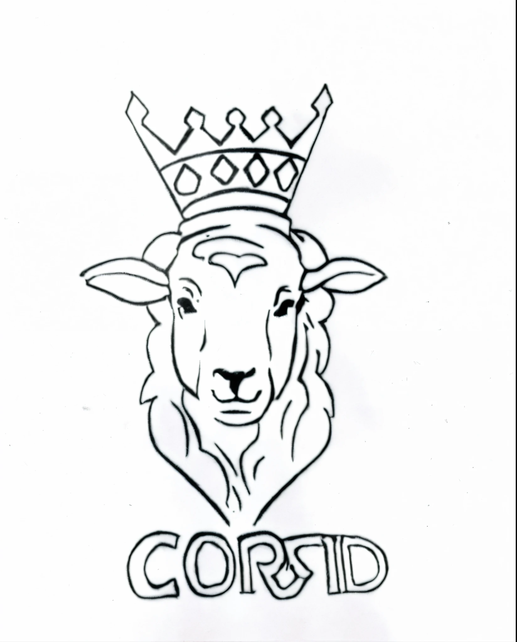a close-up of a sheep with a crown on its head, Ultra realista, harmonic lyrics, perfeito coronarender, inspirado em Charles Crodel, COVID, conceito ard, Coroado, Cocroach, inspirado em Cassius Marcellus Coolidge, inspirado em Conrad Marca-Relli, Directed by: Chris Frio, covarde, inspirado em Edward Otho Cresap Ord, II