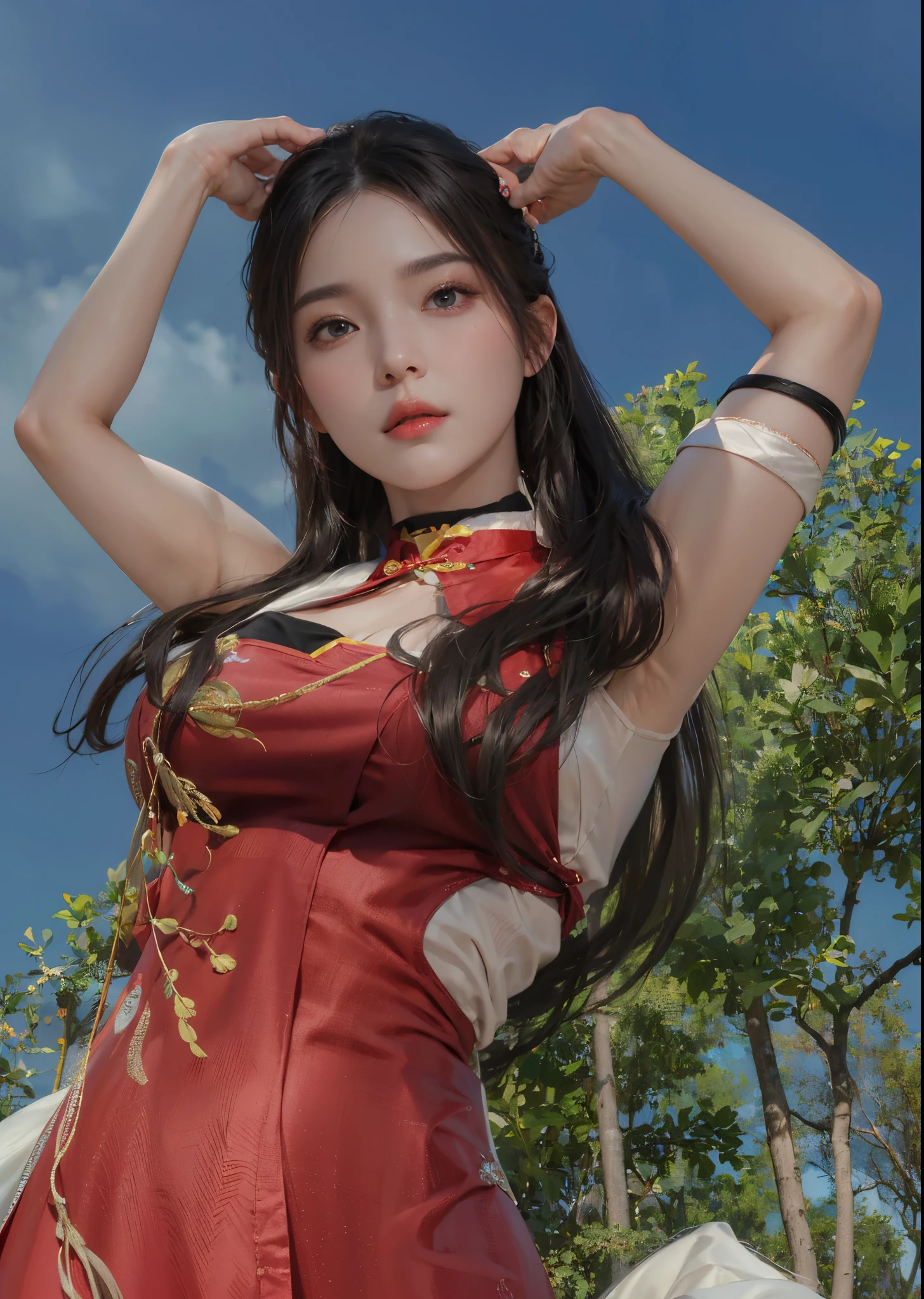 photorealistic, high resolution, 1 women, solo, hips up, look at viewer, (detailed face), white hair, Pale Pink Lips, long hair, medium breasts, black kungfu clothes