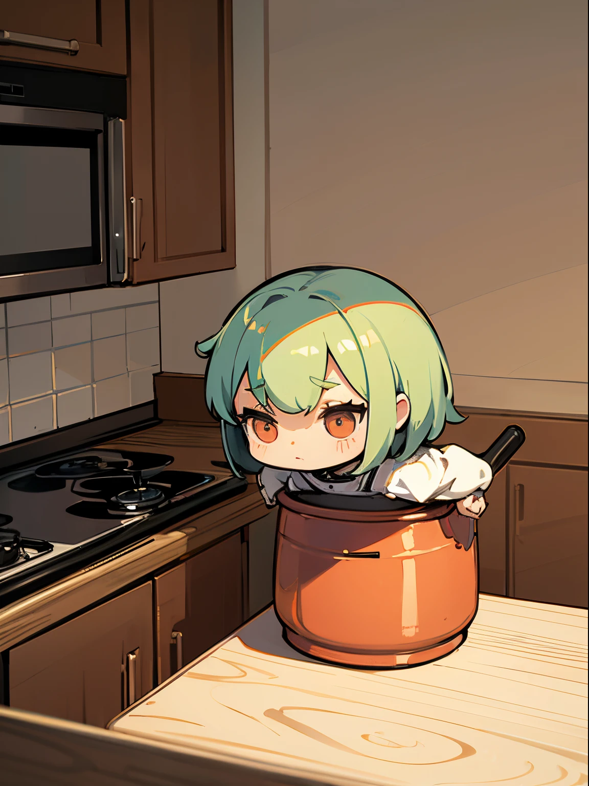 Spooky Kitchen Appliances, chibi chara, masterpiece, best quality, super detail