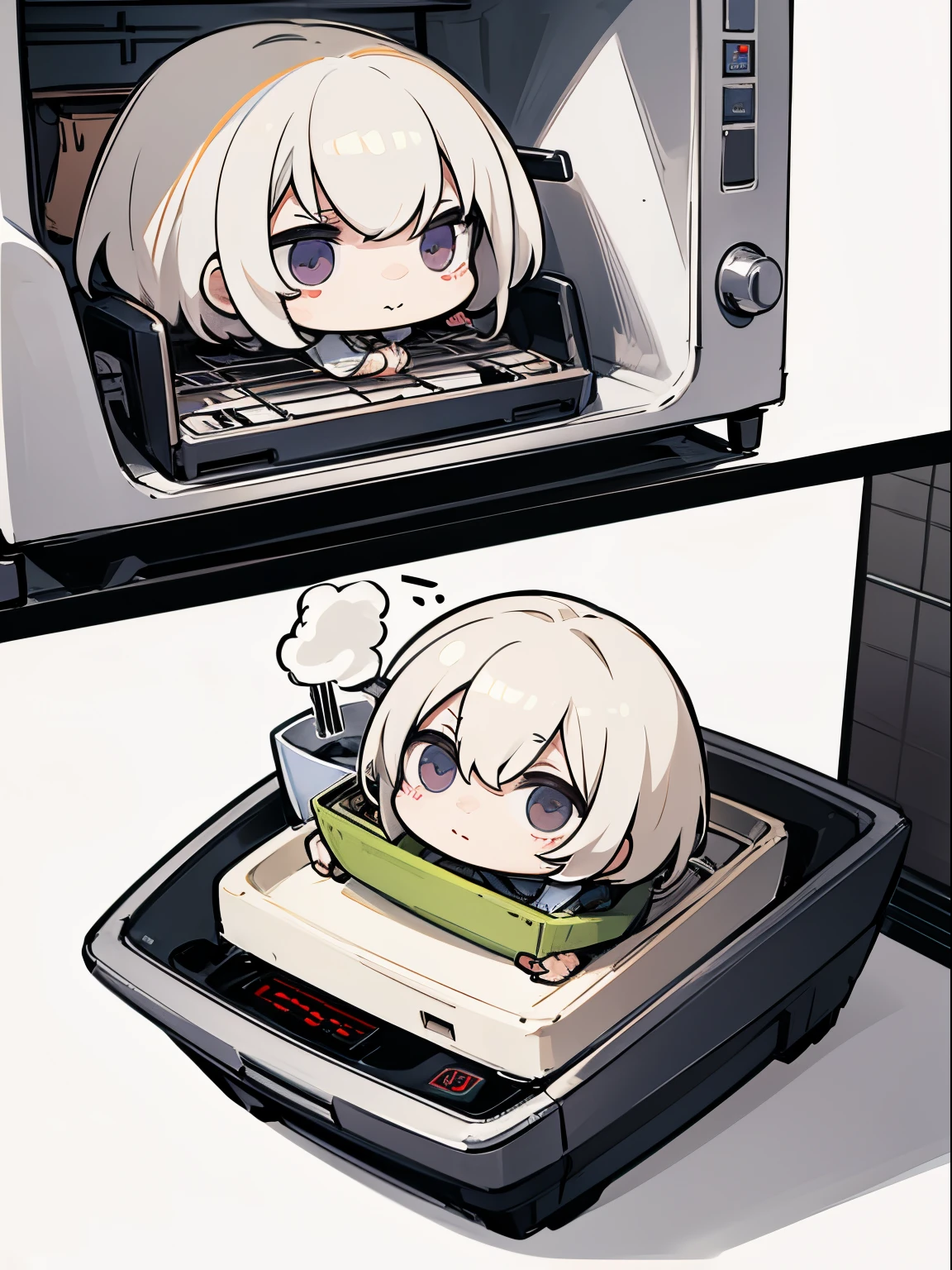 creepy kitchen appliances, Chibi Chara, masutepiece, Best Quality, Super Detail