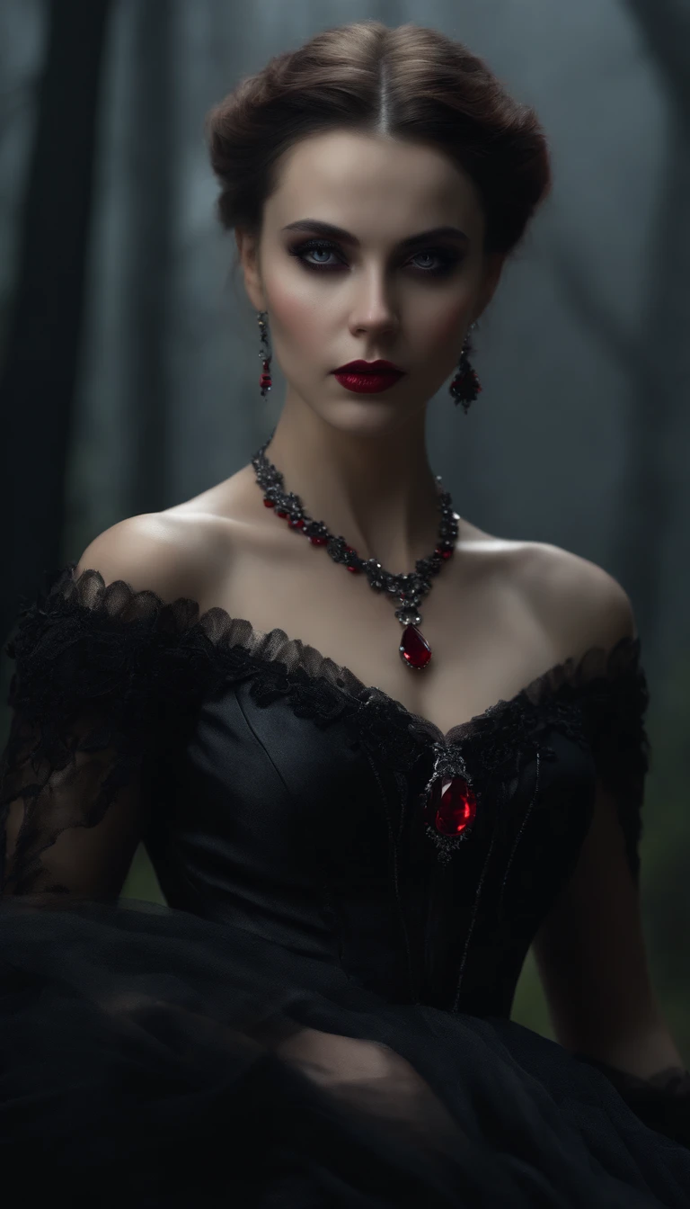 A beautiful gothic vampire, beautiful face. sexy transparent dress. detail. convent, Shadow Crypt. Many candles around. Chandeliers. Cathedral glass windows. dim lighting. medieval gothic style. 1:1 hyperrealistic, cinematographic, 4k high resolution, masterpiece, anatomically correct, necessary, Awarded many times, The best quality, High details,