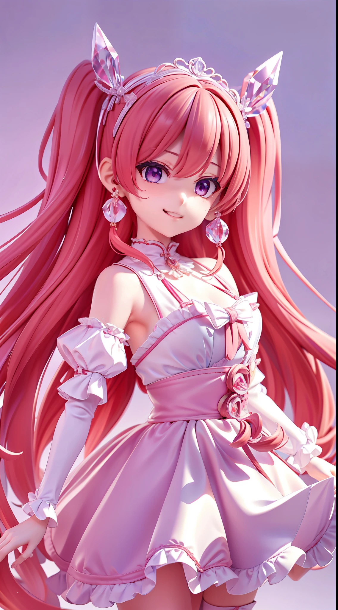 red hairs、Spread hair、Hair Ribbon、Hair shaking、Gothic ta、a purple eye、long eyeslashes、Crystal earrings、a smile、laught、red hairs、Spread hair、Hair Ribbon、Hair shaking、Loliair Band、a purple eye、long eyeslashes、crystal earrings、a smile、High Detail、真实感、Color Field Painting、depth of fields、Rococo style、High Detail、真实感、Color Field Painting、depth of fields、 UHD、retinas、ccurate、tre anatomically correct、ultra-definition、8K、UHD、retinas、ccurate、tre anatomically correct、ultra-definition、
