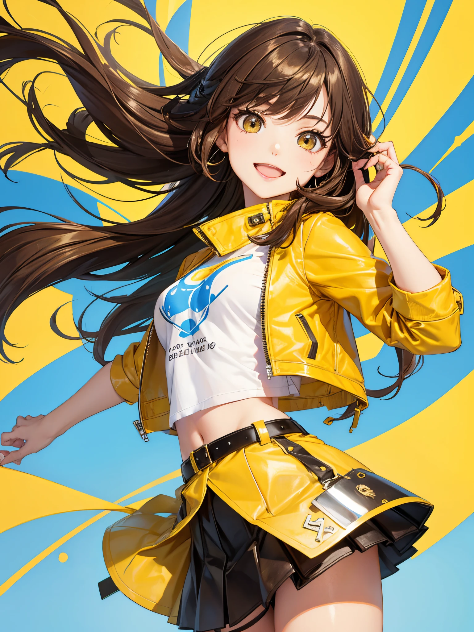 yellow leather skirt