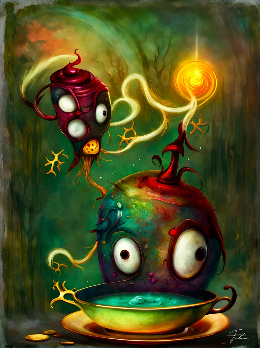 ((spiders crawling out of a kids mouth, garbage pail kids style)), under water, 3d cartoon, high quality, detailed,