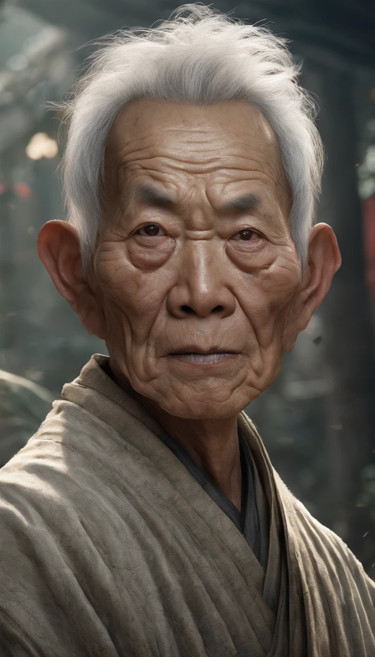 chinese paintings;ink portrait,【Old immortal】front portrait,Audience visual inspection,Immortal Wind Road Bone,White-haired old man,The eyes are round,Oppressive。Warm background。hyper HD, retinas, tmasterpiece, Acura, Anatomically correct, Award-Awarded, high high quality, high detal, super detailing, ctextured skin, Best quality at best, A high resolution, 1080p, k hd, 4K, 8K, 16k。